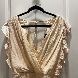 Lulus Awhile Black Ruffle Surplus Sleeveless Bodysuit